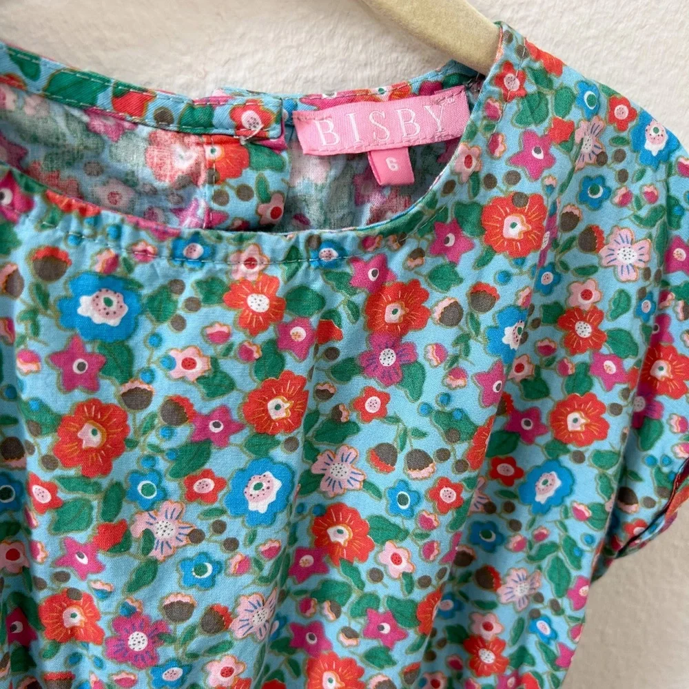 BISBY XIE XIE Blue vintage inspired floral DRESS- BLUE PRIMROSE - sz 6